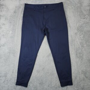 Rhone Commuter Pants Mens 36x28 Navy Blue Stretch Performance Zip Ankle Tapered